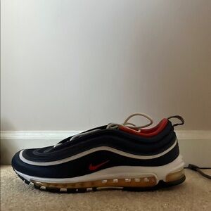 Nike Black and Red Sneakers with Air Max Cushioning (Rare Air Max 95)